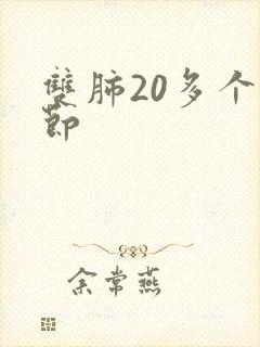 双肺20多个结节封面