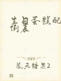 生日蛋糕配方比例表