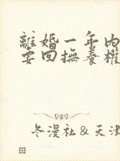 离婚一年内可以要回抚养权吗封面