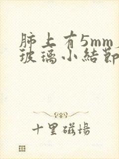 肺上有5mm磨玻璃小结节怎么办