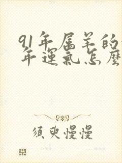 91年属羊的今年运气怎么样呢封面