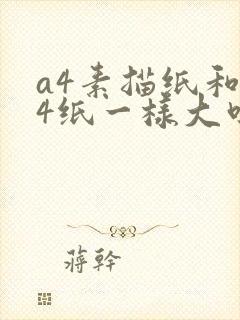a4素描纸和a4纸一样大吗