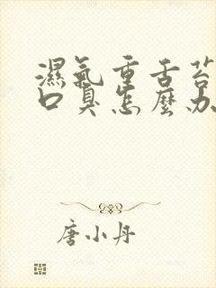 湿气重舌苔厚白口臭怎么办