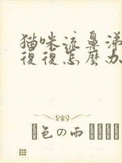 猫咪流鼻涕反反复复怎么办