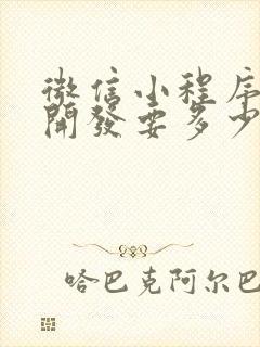 微信小程序定制开发要多少钱