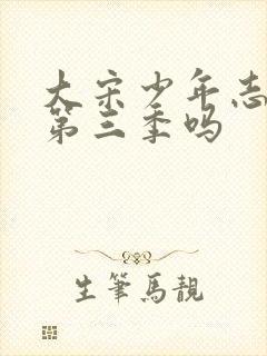 大宋少年志还有第三季吗封面