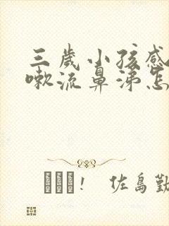 三岁小孩感冒咳嗽流鼻涕怎么办封面