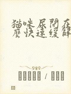 猫咪尿闭在家怎么快速缓解