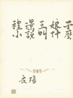 程璟玉娘子原著小说叫什么名字