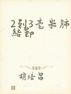 2到3毫米肺有结节