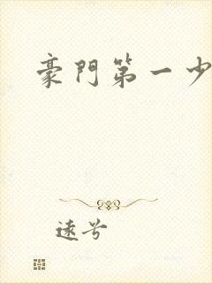 豪门第一少夫人