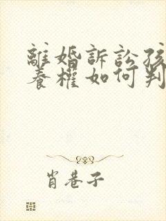 离婚诉讼孩子抚养权如何判决