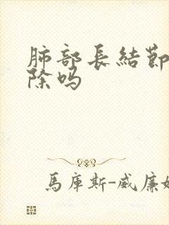 肺部长结节会消除吗