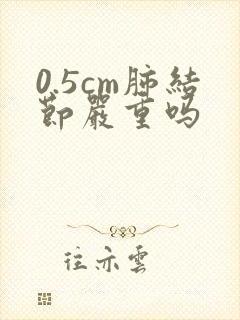 0.5cm肺结节严重吗