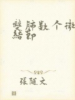 双肺数个微小小结节