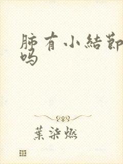 肺有小结节好治吗