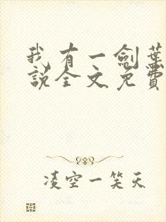 我有一剑叶观小说全文免费阅读封面