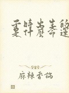 子时出生的男孩是什么命运