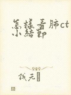 怎样看肺ct片小结节