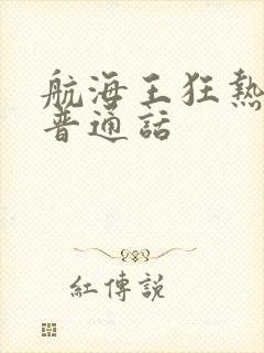 航海王狂热行动普通话封面