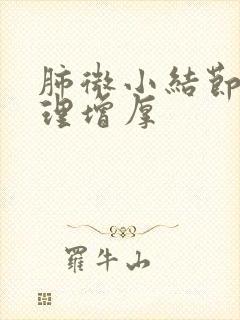 肺微小结节肺纹理增厚