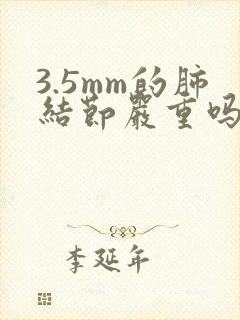 3.5mm的肺结节严重吗