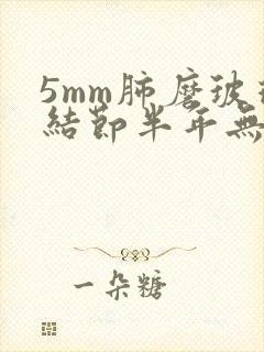 5mm肺磨玻璃结节半年无变化