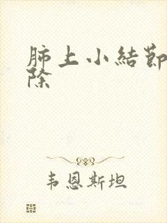 肺上小结节 消除