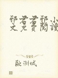 邪君君邪小说全文免费阅读