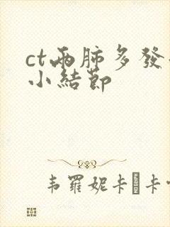 ct两肺多发微小结节