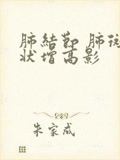 肺结节 肺斑点状增高影封面