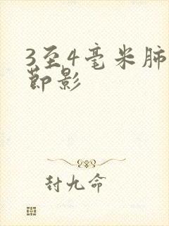 3至4毫米肺结节影