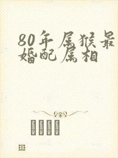 80年属猴最佳婚配属相