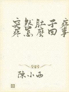 突然肚子疼屁眼疼怎么回事封面