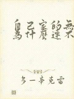 自己家的无线网为什么连不上