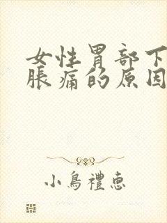 女性胃部下腹部胀痛的原因