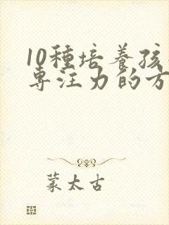 10种培养孩子专注力的方法