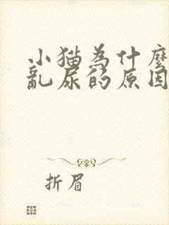 小猫为什么乱拉乱尿的原因呢