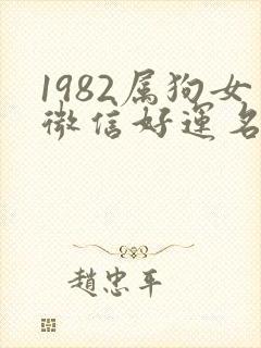1982属狗女微信好运名