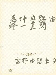 为什么路由器的灯一直闪