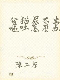 公猫尿不出来还呕吐怎么办