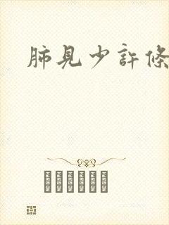 肺见少许条索影封面