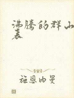 沸腾的群山演员表封面