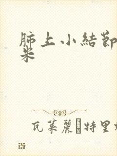 肺上小结节4毫米