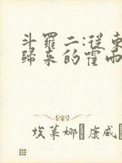 斗罗二:从东京归来的霍雨浩小说免费阅读封面