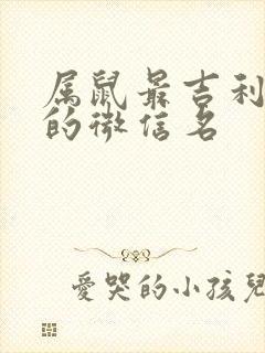 属鼠最吉利旺财的微信名