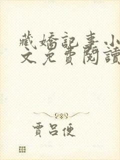 藏娇记事小说全文免费阅读