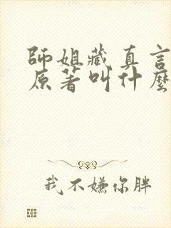 师姐藏真言小说原著叫什么名字