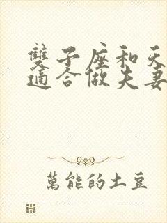 双子座和天蝎座适合做夫妻吗