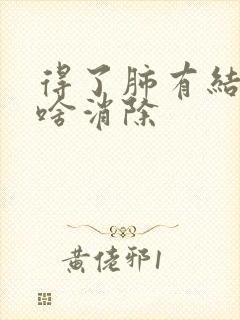 得了肺有结节吃啥消除